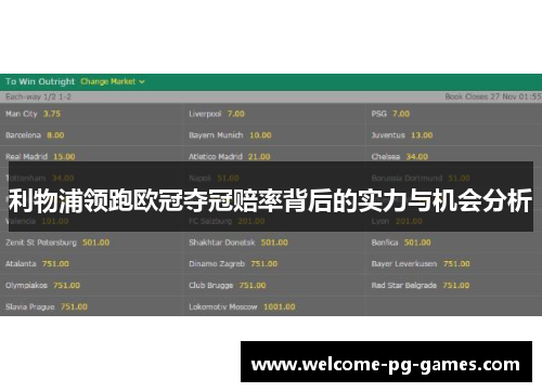 利物浦领跑欧冠夺冠赔率背后的实力与机会分析 利物浦领跑欧冠夺冠赔率背后的实力与机会分析